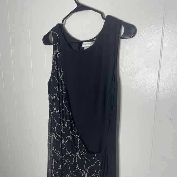 Vintage Bloomingdale’s Silk Beaded Black Evening Dress 14 Gothic Witchy Vamp - Picture 5 of 13